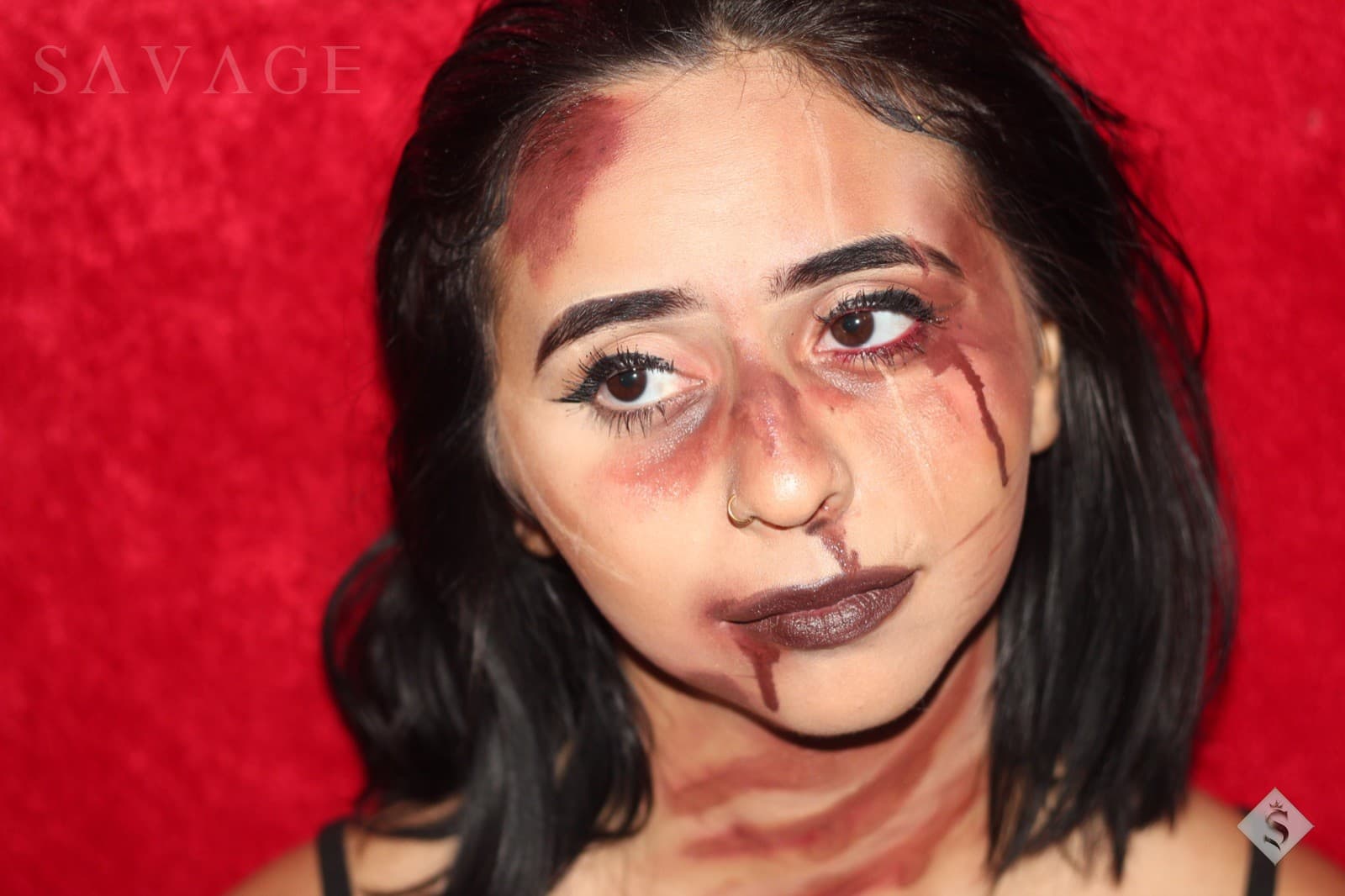 Editorial horror reference — SFX portrait